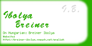 ibolya breiner business card